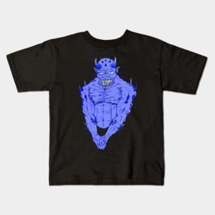 Grinning Blue Devil Kids T-Shirt